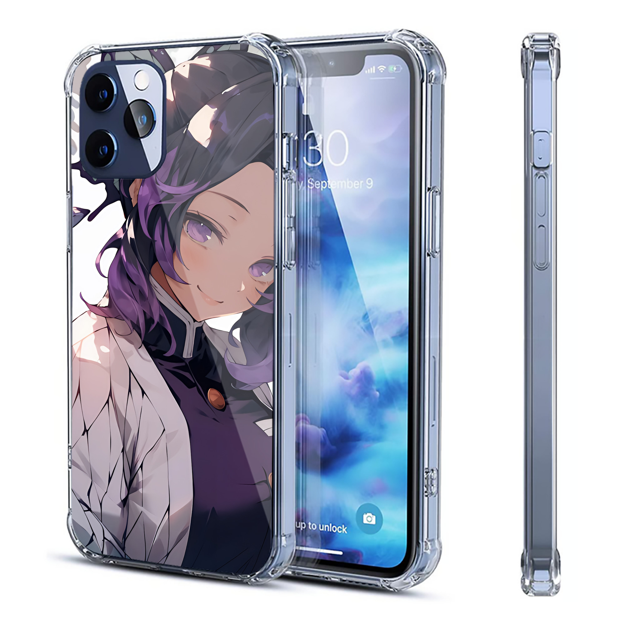（画像用） 鬼滅の刃（きめつのやいば）蟲柱-胡蝶 しのぶ／こちょう しのぶ Kochou Shinobu 【iPhone 12シリーズ対応】透明スマホケース（クリアソフトケース）